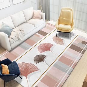 Simple Ginkgo Leaves Pattern Modern Botanical Rugs for Living Room Hall Dining Room Office 10