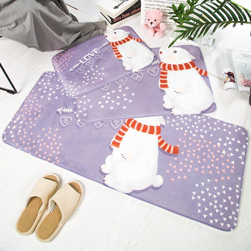 Cartoon Cute Dog Pets Patterned Entryway Doormat Runners Rugs Kitchen Bathroom Anti-skip Mats