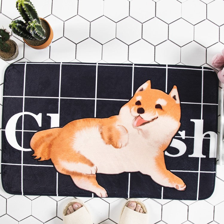 Cartoon Cute Dog Pets Patterned Entryway Doormat Runners Rugs Kitchen Bathroom Anti-skip Mats
