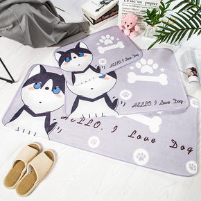 Cartoon Cute Dog Pets Patterned Entryway Doormat Runners Rugs Kitchen Bathroom Anti-skip Mats