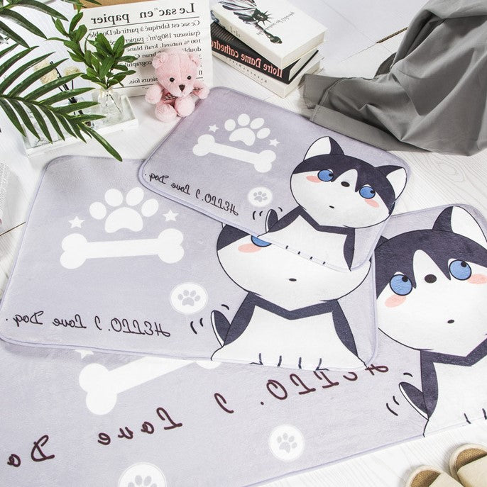Cartoon Cute Dog Pets Patterned Entryway Doormat Runners Rugs Kitchen Bathroom Anti-skip Mats