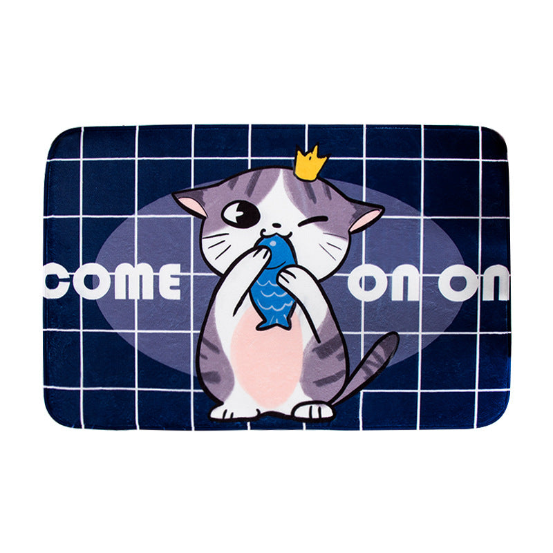 Cartoon Cute Cat Pets Patterned Entryway Doormat Runners Rugs Kitchen Bathroom Anti-skip Mats