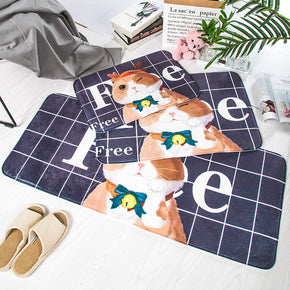 Cartoon Cute Cat Pets Patterned Entryway Doormat Runners Rugs Kitchen Bathroom Anti-skip Mats