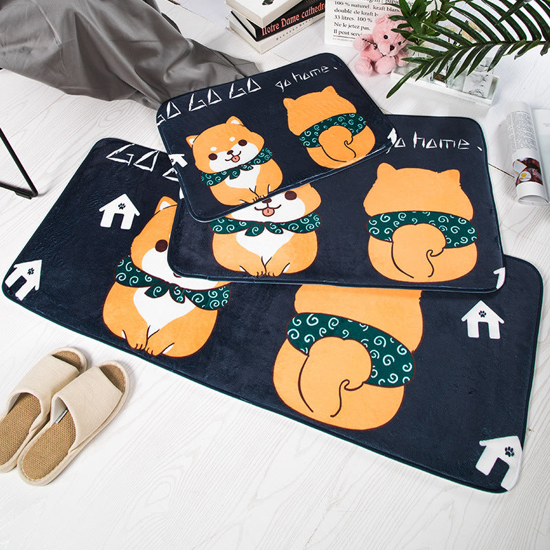 Cartoon Cute Dog Pets Patterned Entryway Doormat Runners Rugs Kitchen Bathroom Anti-skip Mats