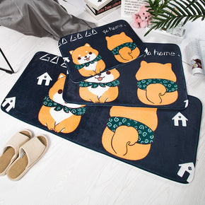 Cartoon Cute Dog Pets Patterned Entryway Doormat Runners Rugs Kitchen Bathroom Anti-skip Mats