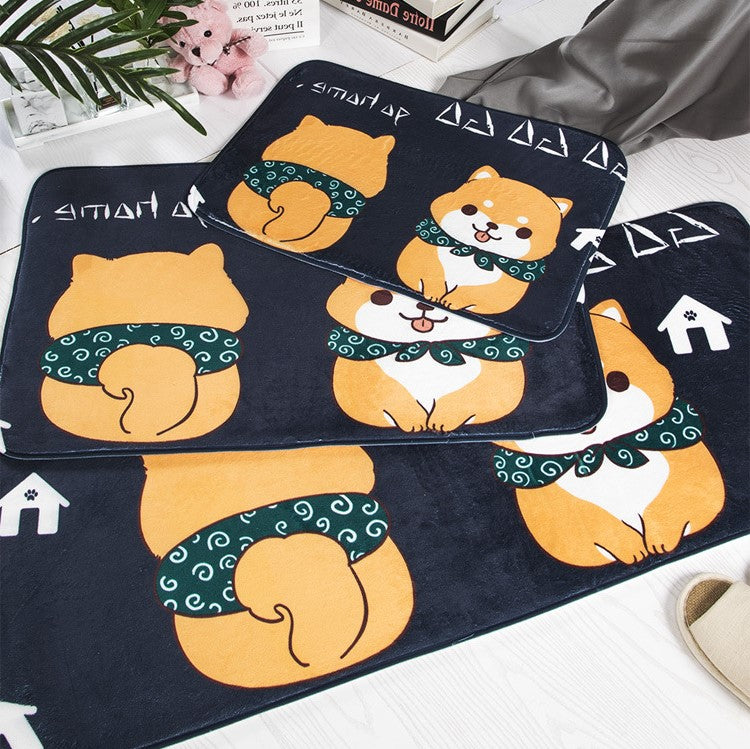 Cartoon Cute Dog Pets Patterned Entryway Doormat Runners Rugs Kitchen Bathroom Anti-skip Mats