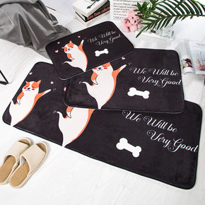 Cartoon Cute Dancing Dog Pets Patterned Entryway Doormat Runners Rugs Kitchen Bathroom Anti-skip Mats