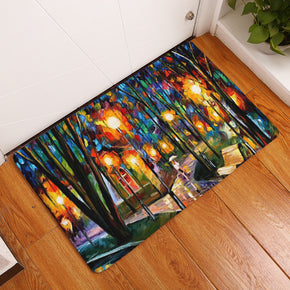 Oil Painting Landscape Printed Patterned Entryway Doormat Rugs Kitchen Bathroom Anti-slip Mats 06