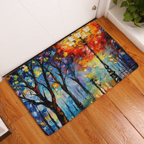 Oil Painting Landscape Printed Patterned Entryway Doormat Rugs Kitchen Bathroom Anti-slip Mats 11