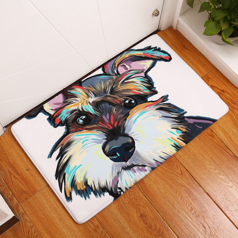 Cute Colourful Dog Pattern Entryway Doormat Rugs Kitchen Bathroom Anti-slip Mats 02