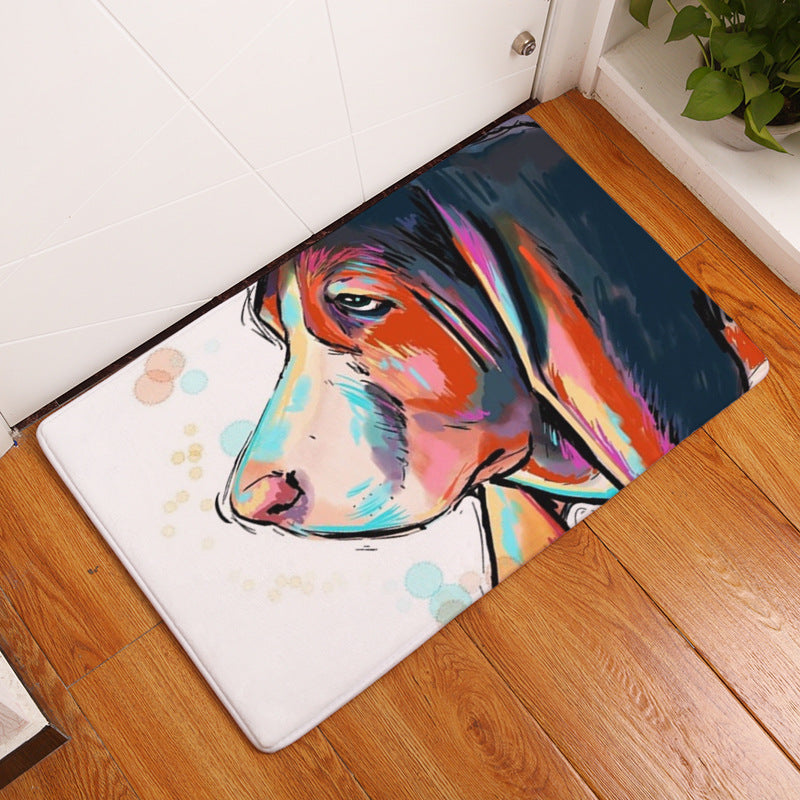 Cute Colourful Dog Pattern Entryway Doormat Rugs Kitchen Bathroom Anti-slip Mats 05