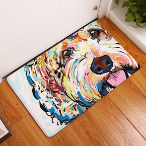 Cute Colourful Dog Pattern Entryway Doormat Rugs Kitchen Bathroom Anti-slip Mats 12