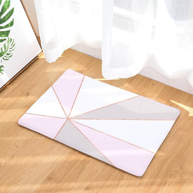 Warm Colour Divergent Geometry Pattern Entryway Doormat Rugs Kitchen Bathroom Anti-slip Mats
