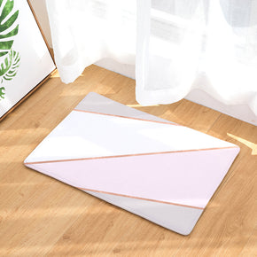 Warm Colour Marble Geometry Pattern Entryway Doormat Rugs Kitchen Bathroom Anti-slip Mats