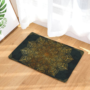 Dark Green Traditional Geometric Printed Pattern Entryway Doormat Rugs Kitchen Bathroom Anti-slip Mats