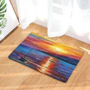 Landscape Oil Painting Patterned Entryway Doormat Rugs Kitchen Bathroom Anti-slip Mats 02