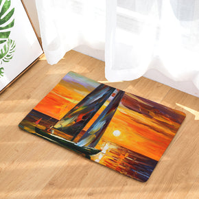Landscape Oil Painting Patterned Entryway Doormat Rugs Kitchen Bathroom Anti-slip Mats 05