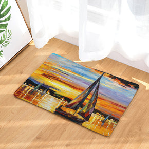 Landscape Oil Painting Patterned Entryway Doormat Rugs Kitchen Bathroom Anti-slip Mats 06