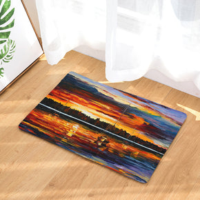 Landscape Oil Painting Patterned Entryway Doormat Rugs Kitchen Bathroom Anti-slip Mats 07