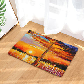 Landscape Oil Painting Patterned Entryway Doormat Rugs Kitchen Bathroom Anti-slip Mats 11