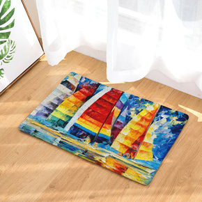 Landscape Oil Painting Patterned Entryway Doormat Rugs Kitchen Bathroom Anti-slip Mats 15