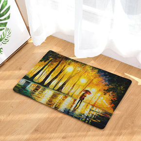 Oil Painting Patterned Entryway Doormat Rugs Kitchen Bathroom Anti-slip Mats 01