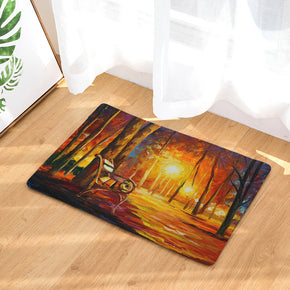 Oil Painting Patterned Entryway Doormat Rugs Kitchen Bathroom Anti-slip Mats 03