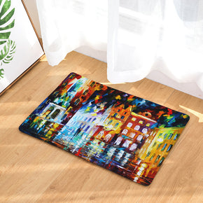 Oil Painting Patterned Entryway Doormat Rugs Kitchen Bathroom Anti-slip Mats 11
