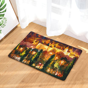 Oil Painting Patterned Entryway Doormat Rugs Kitchen Bathroom Anti-slip Mats 17