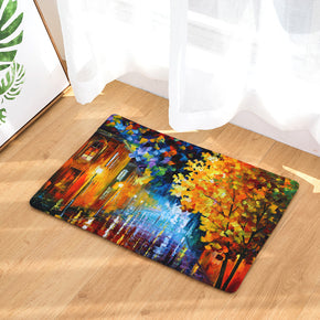 Oil Painting Patterned Entryway Doormat Rugs Kitchen Bathroom Anti-slip Mats 18