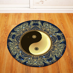 Tai Chi Patterned Round Entryway Doormat Rugs Kitchen Bathroom Anti-slip Mats