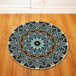 Traditional Vintage Geometric Printing Patterned Round Entryway Doormat Rugs Kitchen Bathroom Anti-slip Mats 14