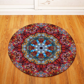 Traditional Vintage Geometric Printing Patterned Round Entryway Doormat Rugs Kitchen Bathroom Anti-slip Mats 21