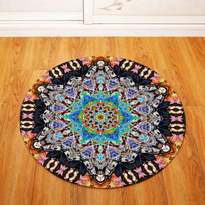 Traditional Vintage Geometric Printing Patterned Round Entryway Doormat Rugs Kitchen Bathroom Anti-slip Mats 23
