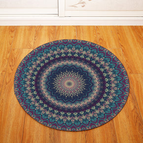 3D Traditional Vintage Geometric Printing Patterned Round Entryway Doormat Rugs Kitchen Bathroom Anti-slip Mats 07