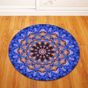 3D Traditional Vintage Geometric Printing Patterned Round Entryway Doormat Rugs Kitchen Bathroom Anti-slip Mats 14