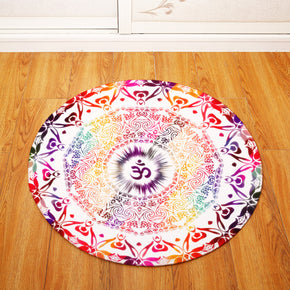 3D Traditional Vintage Geometric Printing Patterned Round Entryway Doormat Rugs Kitchen Bathroom Anti-slip Mats 23