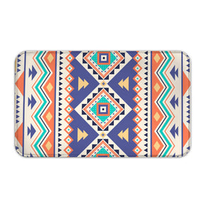 Moroccan Blue Simplicity Flannel Striped Patterned Entryway Doormat Rugs Kitchen Bathroom Anti-slip Mats