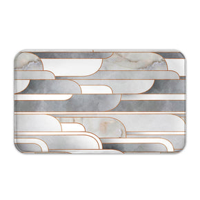Modern Grey Striped Patterned Simplicity Flannel Moroccan Entryway Doormat Rugs Kitchen Bathroom Anti-slip Mats