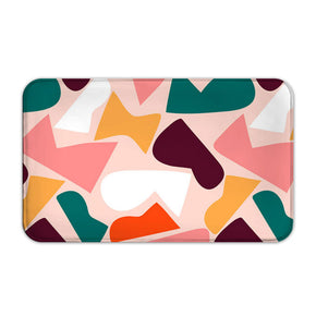 Modern Green Pink Moroccan Leaves Striped Patterned Simplicity Flannel Entryway Doormat Rugs Kitchen Bathroom Anti-slip Mats