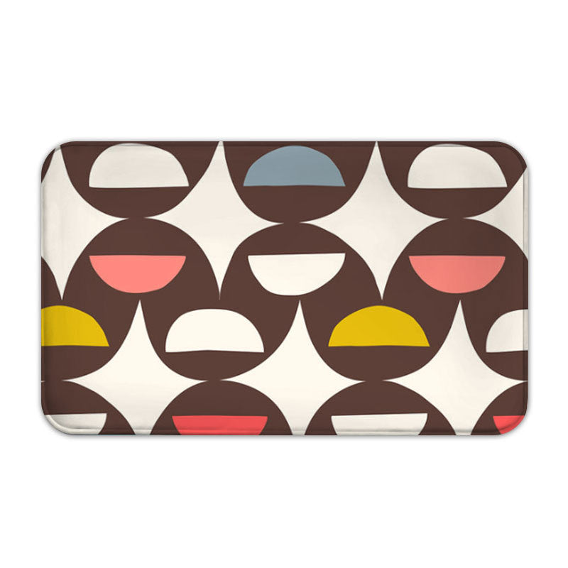 Brown Modern Flannel Patterned Simplicity Entryway Doormat Rugs Kitchen Bathroom Anti-slip Mats