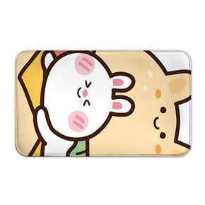Rabbit Cute Cartoon Flannel Animal Modern Patterned Simplicity Entryway Doormat Rugs Kitchen Bathroom Anti-slip Mats