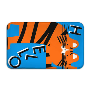 Blue Orange Modern Patterned Cute Cartoon Flannel Animal Simplicity Entryway Doormat Rugs Kitchen Bathroom Anti-slip Mats