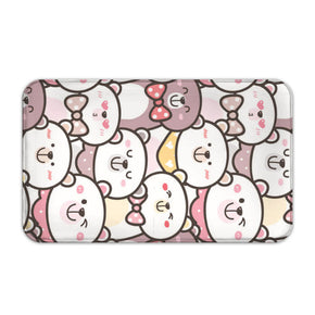 Pink Modern Patterned Cute Cartoon Flannel Animal Simplicity Entryway Doormat Rugs Kitchen Bathroom Anti-slip Mats
