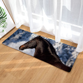 05 Steed Animal Modern Patterned Flannel Simplicity Entryway Doormat Rugs Kitchen Bathroom Anti-slip Mats