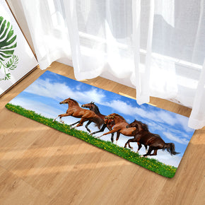 07 Steed Animal Modern Patterned Flannel Simplicity Entryway Doormat Rugs Kitchen Bathroom Anti-slip Mats