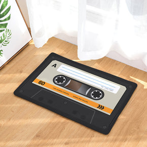 Black Orange Tape Retro Flannel Patterned Simplicity Entryway Doormat Rugs Kitchen Bathroom Anti-slip Mats