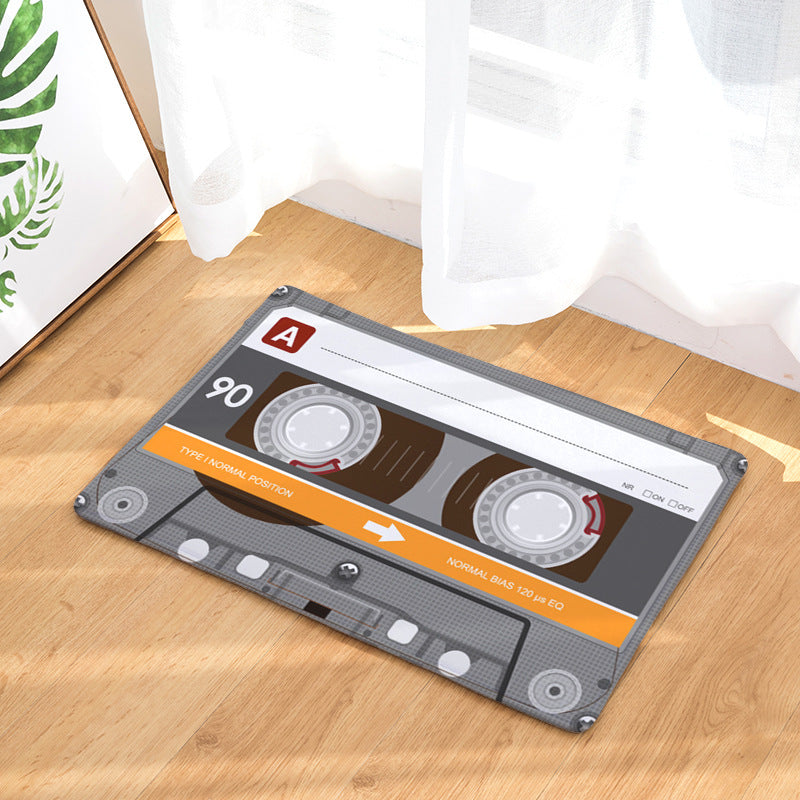 Grey Orange Tape Retro Flannel Patterned Simplicity Entryway Doormat Rugs Kitchen Bathroom Anti-slip Mats