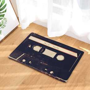 Black Tape Retro Flannel Patterned Simplicity Entryway Doormat Rugs Kitchen Bathroom Anti-slip Mats