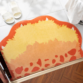 03 Animal Paw Shape Irregular Shape Flannel Modern Patterned Simplicity Entryway Doormat Rugs Kitchen Bathroom Anti-slip Mats